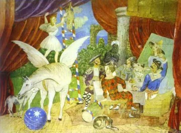Boceto del decorado para el desfile cubista de 1917 Pablo Picasso Pinturas al óleo